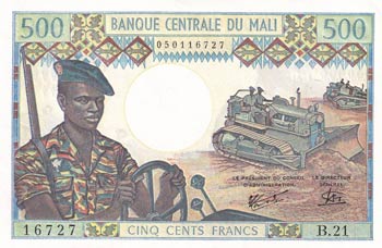 Mali, 500 Francs, 1973/84, UNC, ... 