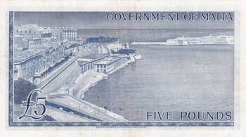 Malta, 5 Pounds, 1961, AUNC, p27a  ... 