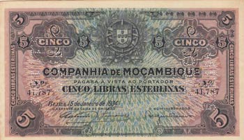 Mozambique, 5 Libras, 1934, ... 