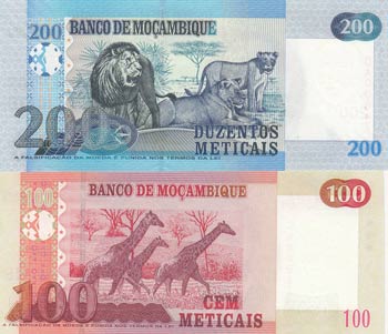 Mozambique, 100-200 Meticais, ... 