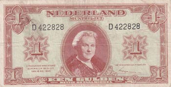 Netherlands, 1 Gulden, 1945, XF, ... 