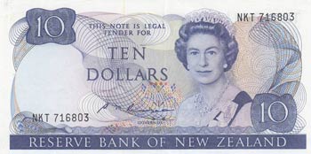 New Zealand, 10 Dollars, 1985, ... 