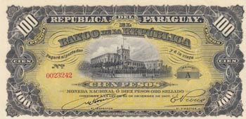Paraguay, 100 Pesos, 1907, UNC, ... 