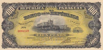Paraguay, 100 Pesos, 1907, UNC(-), ... 