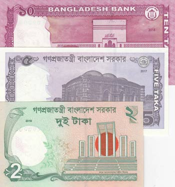 Bangladesh, 2-5-10 Taka, ... 