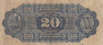 Peru, 20 Soles, 1879, FINE, p7a  
