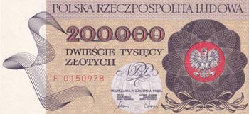 Poland, 200.000 Zlotych, 1989, ... 