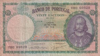 Portugal, 20 Escudos, 1954, VF, ... 