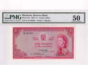 Rhodesia, 1 Pound, 1964, AUNC, ... 