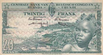 Belgian Congo, 20 Francs, 1957, ... 