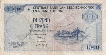 Belgian Congo, 1.000 Francs, 1958, ... 