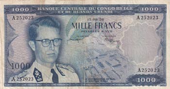 Belgian Congo, 1.000 Francs, 1958, ... 