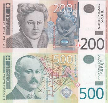 Serbia, 200-500 Dinara, UNC, ... 