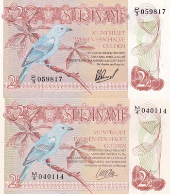 Suriname, 2 1/2 Gulden, 1985, UNC, ... 