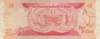 Belize, 5 Dollars, 1980, VF, p39a ... 