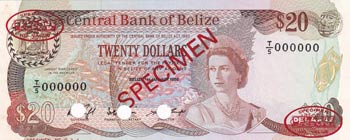 Belize, 20 Dollars, 1986, UNC, ... 