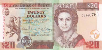 Belize, 20 Dollars, 2017, UNC, ... 