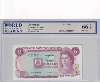 Bermuda, 5 Dollars, 1981, UNC, ... 