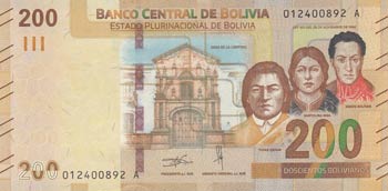 Bolivia, 200 Bolivianos, 2019, ... 