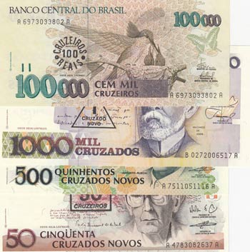 Brazil, UNC, (Total 4 banknotes) ... 