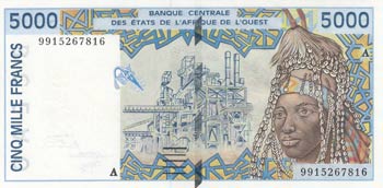 West African States, 5.000 Francs, ... 