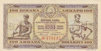 Yugoslavia, 100 Dinara, 1946, UNC, ... 