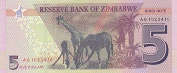 Zimbabwe, 5 Dollars, 2016, UNC, ... 