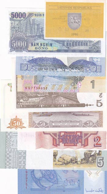 Mix Lot, UNC, (Total 9 banknotes) ... 