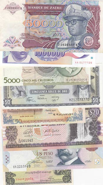 Mix Lot, (Total 8 banknotes) ... 