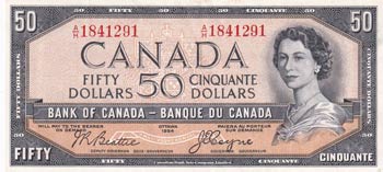 Canada, 50 Dollars, 1954, AUNC, ... 