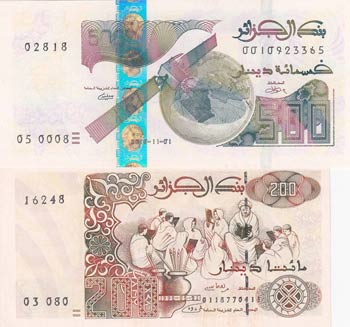 Algeria, 200-500 Dinars, ... 