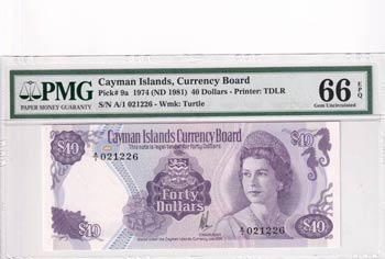 Cayman Islands, 40 Dollars, 1974, ... 