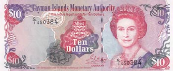 Cayman Islands, 10 Dollars, 2001, ... 