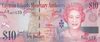 Cayman Islands, 10 Dollars, 2010, ... 