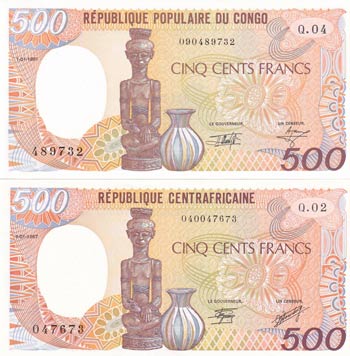 Congo Republic, 500 Francs, ... 