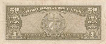 Cuba, 20 Pesos, 1949, VF, p80a 20 ... 