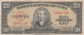 Cuba, 20 Pesos, 1949, VF, p80a 20 ... 