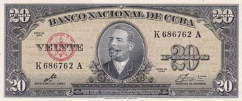 Cuba, 20 Pesos, 1960, UNC, p80c ... 