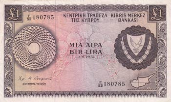 Cyprus, 1 Pound, 1972, XF(+), p43a ... 