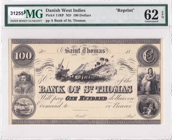 Danish West Indies, 100 Dollars, ... 