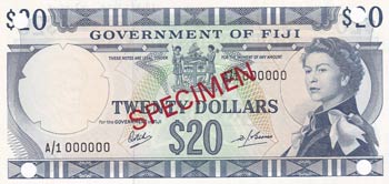 Fiji, 20 Dollars, 1969, UNC, p63s, ... 