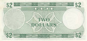 Fiji, 2 Dollars, 1974, AUNC, p72 ... 