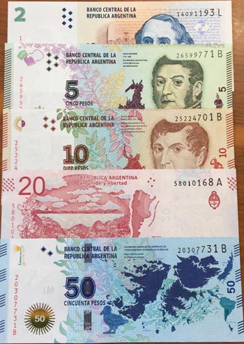 Argentina, 2-5-10-20-50 Pesos, ... 