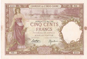 French Somaliland, 500 Francs, ... 