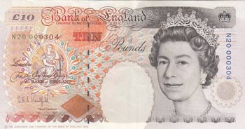 Great Britain, 10 Pounds, 1992, ... 