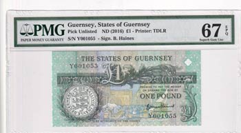 Guernsey, 1 Pound, 2016, UNC, p52d ... 