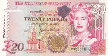Guernsey, 20 Pounds, 1996, UNC, ... 