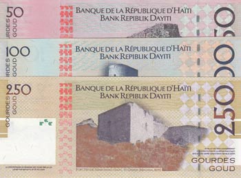 Haiti, 50-100-250 Gourdes, 2004, ... 