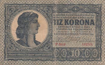 Hungary, 10 Korona, 1919, FINE, ... 