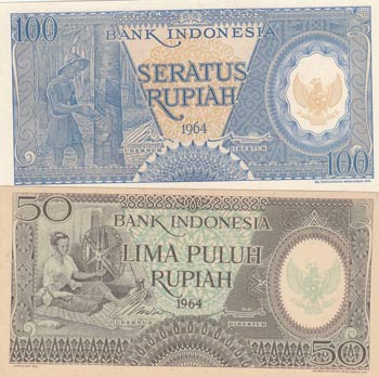Indonesia, 50-100 Rupiah, 1964, ... 